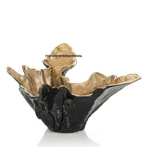 Artisanat élégant gratuit brillant plaqué or aluminium tête de renne conception fruits et bol de service pour salle à manger et décoration intérieure - Product Image 6