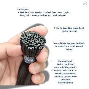 ผมต่อแบบเรมี่ปลายเคราตินแท้ผมคนยุโรปธรรมชาติจากอินเดียนุ่มทนทาน - Product Image 4