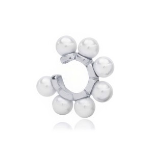White Pearl Design Single <b>Cuff</b> <b>Earring</b> Fine Jewelry Wholesale Turkish Handmade 925 Sterling Silver Jewelry - Product Image 5