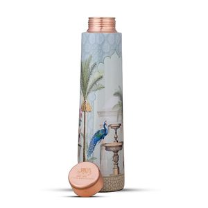 Indian Manufacture Handcrafted Printed Copper <b>Water</b> <b>Bottle</b> Stylish Design for Office <b>Gym</b> and Home Available at Affordable Price - Product Image 1