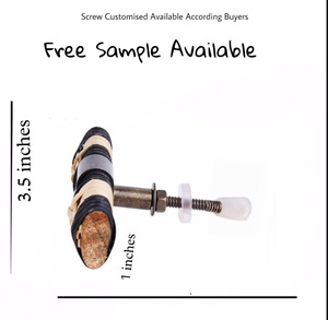 Boutons de barre en T en bois tissé en rotin brun noir de conception industrielle poignées de tiroir d'armoire pour chambre à coucher commode salon - Product Image 3