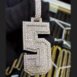 Pendentif en diamant VVS certifié IGI pour homme, style hip-hop, numéro personnalisé, pendentifs et breloques en moissanite VVS, bijoux fins - Product Image 6