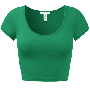 เสื้อยืดแขนสั้นทรงสลิมฟิตสำหรับผู้หญิงเสื้อยืดเอวลอยโลโก้แบบกำหนดเอง - Product Image 2