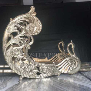 Boda Pavo Real Dorado Doli para Entrada Nupcial Boda Elegante Pavo Real Tallado Dorado Doli Boda Real Hindú Dulhan Entrada Palki - Product Image 6
