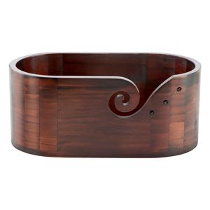 Cuenco de hilo de madera marrón oscuro, cuenco de hilo de mesa duradero para tejer fácilmente, venta de cuenco de hilo de madera de primera calidad para tejedores - Product Image 1