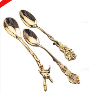 Nouvelle arrivée gens en acier inoxydable avec poignée de conception de feuille d'or pour le restaurant et le bar de l'hôtel - Product Image 4
