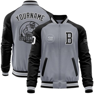 Vente en gros dans l'industrie directe, blouson d'hiver décontracté personnalisé blanc rouge-marine, veste à capuche bicolore Varsity Letterman à snap complet - Product Image 5