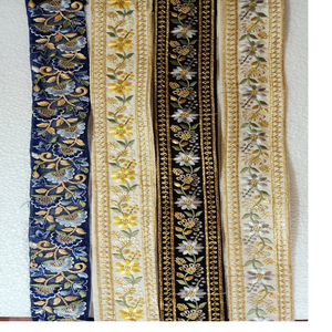 Cintas y cordones bordados a máquina hechos a medida en varios diseños y colores para vestidos de novia en 1,5 pulgadas de ancho. - Product Image 1