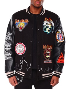 เสื้อแจ็คเก็ตวาร์ซิตี้ปักลายเชนิลล์แบบกำหนดเอง  พร้อมตัวอักษรแบบ Letterman  สำหรับวิทยาลัย  ไซส์พลัส  คอตั้งแบบเบสบอล  เป็นมิตรกับสิ่งแวดล้อม รุ่น FSW-VJ-006 - Product Image 3