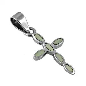 Colgante de Cruz de Plata 925 con Madreperla, Joyería Religiosa con Dijes de Perlas Deslumbrantes - Product Image 3