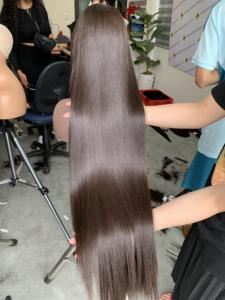 Extensions de cheveux humains Remy à trame unique, couleur naturelle droite 1b, nœuds naturels décolorés, dentelle HD, Vietnam - Product Image 6