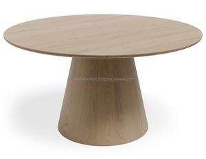 Mesa de Comedor Redonda Moderna de Madera Maciza, Marca ARDENA, Modelo ADT-070, Elaborada por Expertos en Indonesia, Jawa Tengah, Combina Elegancia Atemporal - Product Image 1