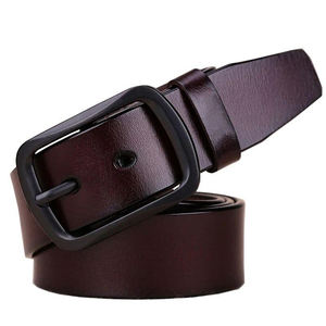 Ceinture en cuir de vache véritable de style de la mode des hommes avec la goupille en acier pour la boucle importée du Pakistan - Product Image 1