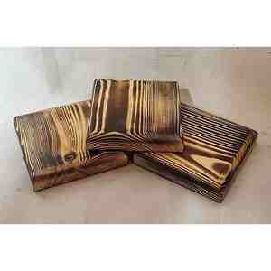 Dessous de verre élégant en bois classique fabriqué à la main avec support de tasse en laiton poli avec accents de pierre - Product Image 2