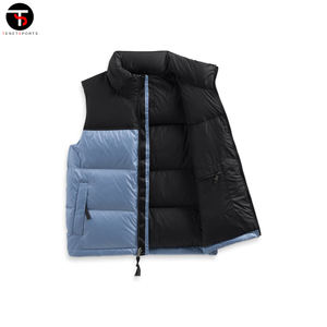 Chaleco de invierno para mujer personalizado cuello alto transpirable algodón burbuja diseño a prueba de viento acolchado sin mangas-Chaleco alto - Product Image 6