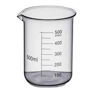 Vaso de precipitados de vidrio de 500ml Super Duty Low Form con pico y borde reforzado para laboratorio - Product Image 1