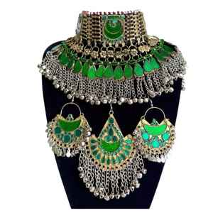 ชุดเครื่องประดับสแตนเลสของผู้หญิง afghan งานหมั้นงานแต่งงานดีไซน์วินเทจทำด้วยมือ - Product Image 1