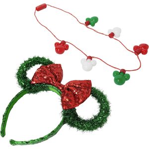Ensemble cadeau collier lumineux LED Mickey et Minnie personnalisable OEM/ODM avec serre-têtes en guirlande - Product Image 1