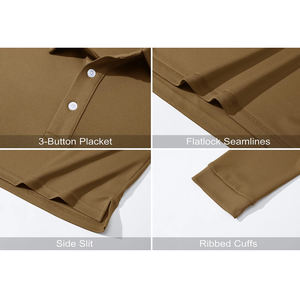 Nuevas Camisas Polo para Hombre, Camisa de Manga Larga con Cuello Mao, Corte Entallado, Camisas de Golf Ideales para Todas las Estaciones y Actividades al Aire Libre - Product Image 6