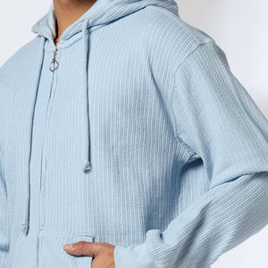 Sudadera con Capucha de Color Sólido con Cierre para Hombre, Venta al por Mayor de Fábrica, Sudadera con Capucha Informal con Estampado Personalizado para Hombre - Product Image 5