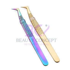 Pinzas de pestañas rectas de acero inoxidable multicolor Premium, pinzas de pestañas de aislamiento puntiagudas de agarre antideslizante fáciles de usar - Product Image 3