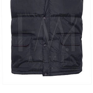 Gilet matelassé en toile chaud d'hiver le plus vendu, 100 % polyester, haute qualité, imperméable, séchage rapide, avec logo personnalisé pour homme - Product Image 4