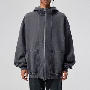 Sudadera con capucha de rizo francés pesado de diseño personalizado para hombre Jersey vintage de gran tamaño con capucha tejido de ganchillo para la temporada de invierno - Product Image 5