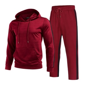 Chándal de dos piezas ecológico de alta calidad para hombre, Sudadera con capucha con logotipo personalizable, cómodo invierno, entrenamiento sólido/Fitness 100% - Product Image 1