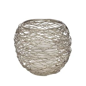 Nid rond en acier inoxydable support votif intérieur et extérieur bougeoir photophore pour la maison hôtel bureau décoration de fête de mariage - Product Image 1
