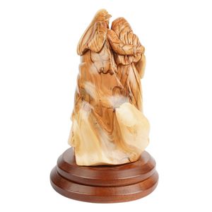 Escultura de la Sagrada Familia Tallada a Mano en Madera de Olivo, 27 cm, Figura Religiosa Cristiana, Ecológica, Estilo Único, Hecha a Mano - Product Image 2