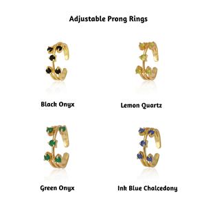 Tiny Round Shape Black Onyx Gemstone <b>Ring</b> Gold Plated Prong Set <b>Ring</b> New Style Jewelry <b>for</b> <b>Women</b> Gift <b>for</b> Her - Product Image 2