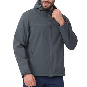 Veste Softshell Unisexe d'Hiver pour l'Extérieur, à Capuche, en Toile, Fermeture Éclair Intégrale, Imperméable, Respirante, Coupe-Vent, Écologique, Séchage Rapide - Product Image 1
