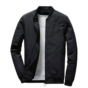 Chaqueta de los hombres chaquetas de bombardero con cremallera completa bolsillos abrigo de otoño invierno a prueba de viento chaquetas de prendas de vestir cálidas - Product Image 1