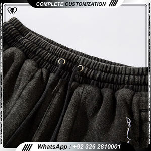 Pantalones cortos deportivos atléticos ligeros de diseño personalizado 100% pantalones cortos de lavado ácido de algodón con bolsillo lateral - Product Image 4