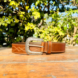 Personnalisable de haute qualité peau de vache Vintage Western robuste en cuir de buffle véritable ceinture affaires décontracté mode fer laiton fil - Product Image 3