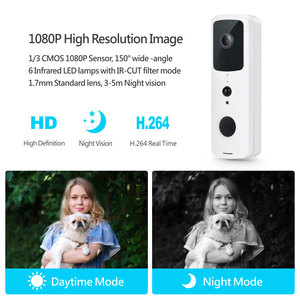 Videoportero WiFi <span class=keywords><strong>Tuya</strong></span> 1080P IP54 con Audio Bidireccional, Visión Nocturna IR, Cámara Inteligente para el Hogar PST-T30 - Product Image 4