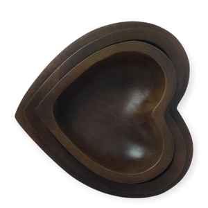 En forma de corazón hecho a mano marrón de alta calidad decoración del hogar boda contenedores de velas vacías cuenco de madera de relleno de cera para decoración del hogar - Product Image 4