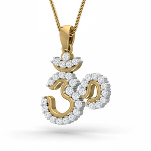 Medallón Om con Detalles de Diamantes, Colgante para Bodas, Fiestas, Aniversarios, Regalos y Celebraciones - Product Image 1