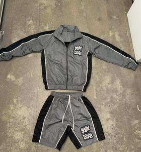 Pakistan Manufacturers <b>Men's</b> Custom Two Piece Sets Nylon Windbreaker <b>Shorts</b> Set Tracksuits for <b>Men</b> <b>with</b> Front Logo <b>Zip</b> Closure - Product Image 6
