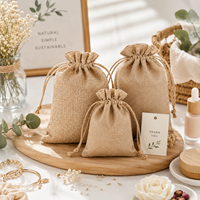Sacs à cordon en jute à faible MOQ, en fibres naturelles respirantes, pour bijoux, café, échantillons, sacs de rangement, directement de l'usine