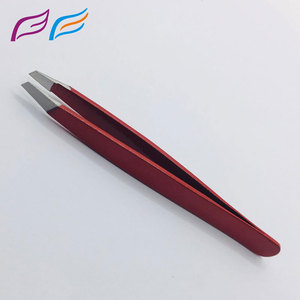 Pinzas para Cejas de Acero Inoxidable Rojo de Primera Calidad, con Punta Inclinada Afilada, Pinzas Cosméticas de Precisión, Herramientas de Belleza para Cejas - Product Image 2