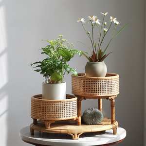 Juego de Bandejas de Ratán de Alta Calidad, Bandejas Decorativas para Servir en la Mesa, Bandejas Decorativas para el Hogar, Precio de Mayoreo, Organizador de Almacenamiento para el Hogar - Product Image 1