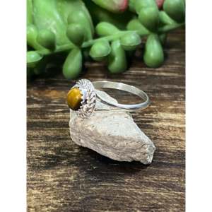 Navajo Handcrafted Tigers Eye Sterling <b>Silver</b> Statement <b>Ring</b> for <b>Men</b> Oval Cut Natural Gemstone - Product Image 4
