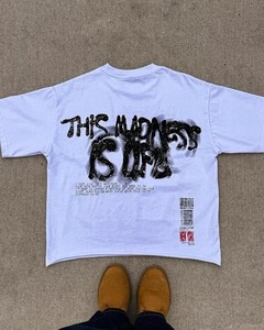Camiseta de Verano para Hombre, 100% Algodón Orgánico, Estilo Jersey, con Logotipo Estampado de Cabeza Grande, Cuello Redondo, Sin Mangas, Estilo Hip Hop, Tendencia Americana - Product Image 5