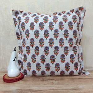 Buti 100% Lino Bloque de mano Funda de cojín impresa Fundas De Almohada tradicionales para el hogar y el hotel Hecho a mano con estilo auténtico - Product Image 1