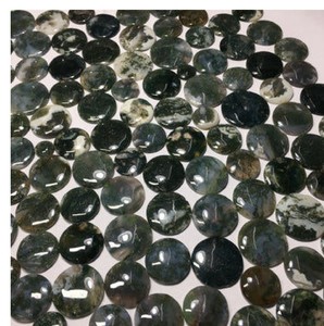 Piedras preciosas sueltas de alta calidad, ágata de cristal azul Natural, cabujón, ágata de musgo, corte ovalado, excelente altura del artículo - Product Image 3