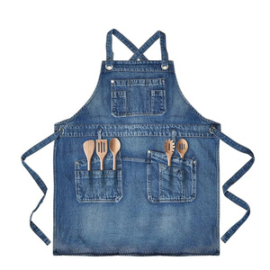 Delantal de Cocina Ajustable de Algodón con Diseño de Múltiples Bolsillos, Reutilizable y Duradero, Estilo Casual para Cocina, Barbacoa y Jardinería - Product Image 2