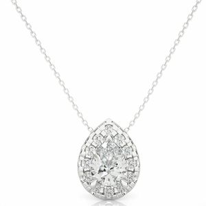 Pendentif en diamant halo de forme poire et ronde pour femmes - Product Image 2