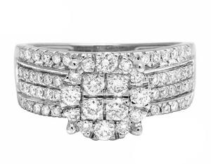 Anillo de boda de compromiso de diamante moissanita redondo con ajuste de Halo de Plata de Ley 925 para mujer - Product Image 2