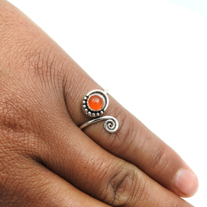 Piedra preciosa cornalina natural Plata de Ley 925 aspecto antiguo anillo impresionante para mujer niñas joyería hecha a mano proveedores al por mayor - Product Image 3